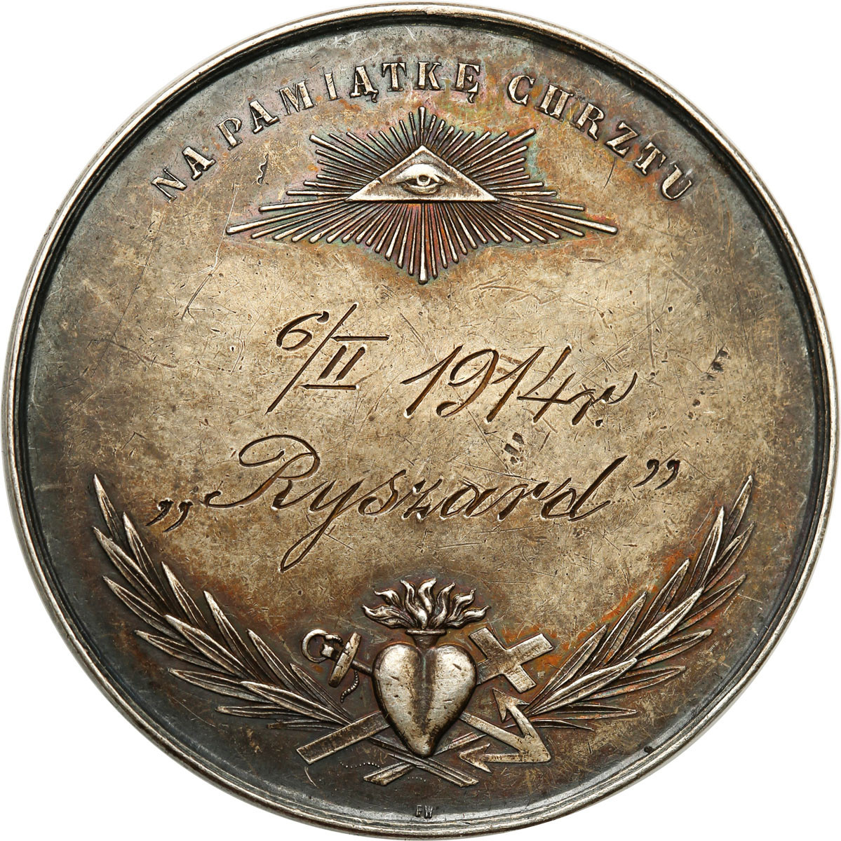 Polska, XIX wiek, Medal chrzcielny 1914